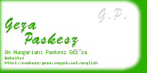 geza paskesz business card